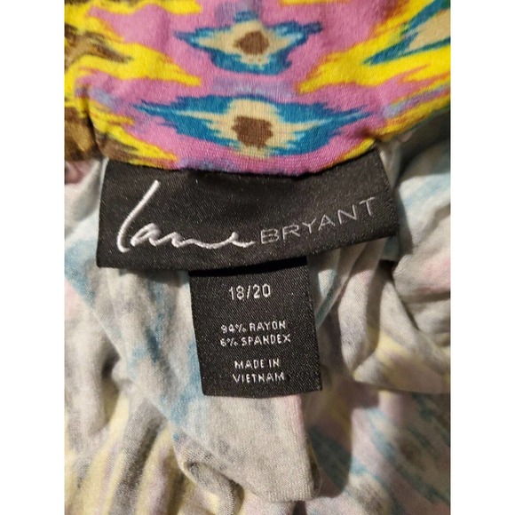 Lane Bryant Size 18/20 Stretch Colorful Argyle Tribal Diamond Print Mini Skirt - Picture 7 of 7